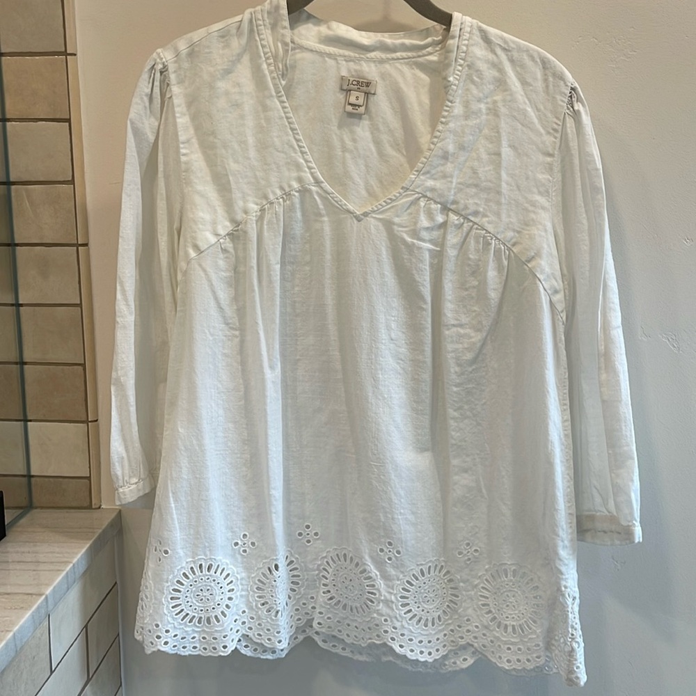 Linen Eyelet J.Crew top